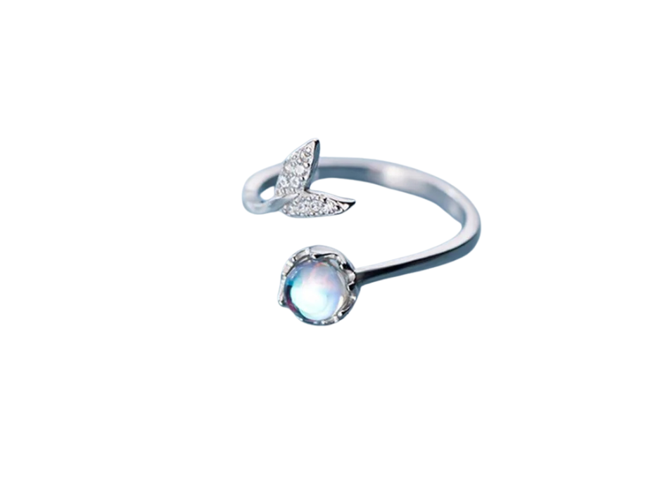 nhẫn bạc nữ đính pha lê aurora cá xinh xắn nhẫn bạc nữ đính pha lê aurora cá xinh xắn