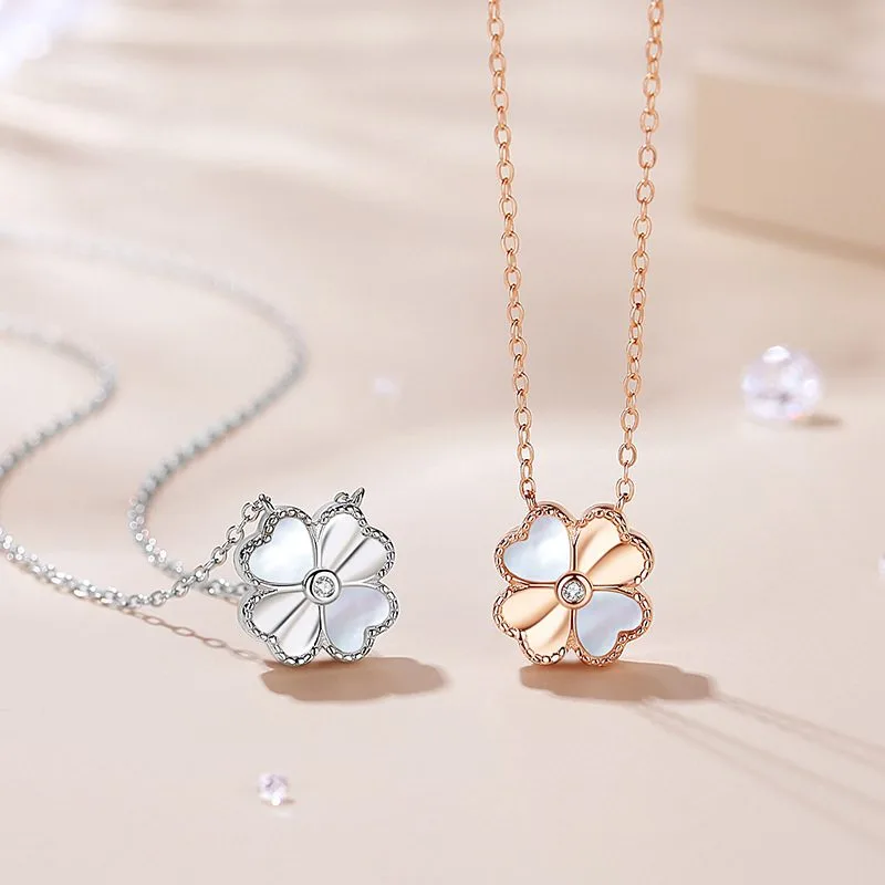 dây chuyền bạc nữ đính kim cương tự nhiên cỏ 4 lá lucky dây chuyền bạc nữ đính kim cương tự nhiên cỏ 4 lá lucky
