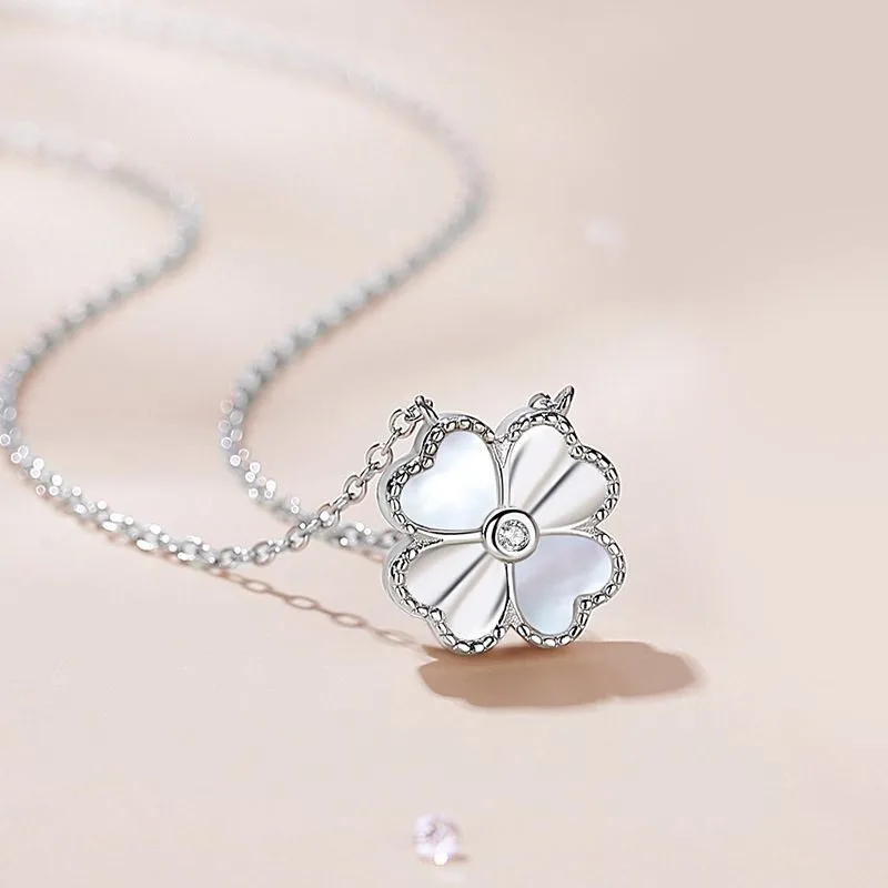 dây chuyền bạc nữ đính kim cương tự nhiên cỏ 4 lá lucky dây chuyền bạc nữ đính kim cương tự nhiên cỏ 4 lá lucky