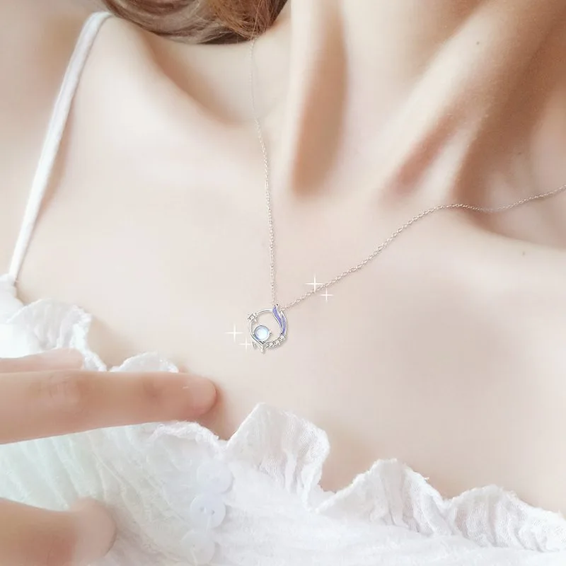 dây chuyền bạc nữ đính đá cz cá tiên dây chuyền bạc nữ đính đá cz cá tiên
