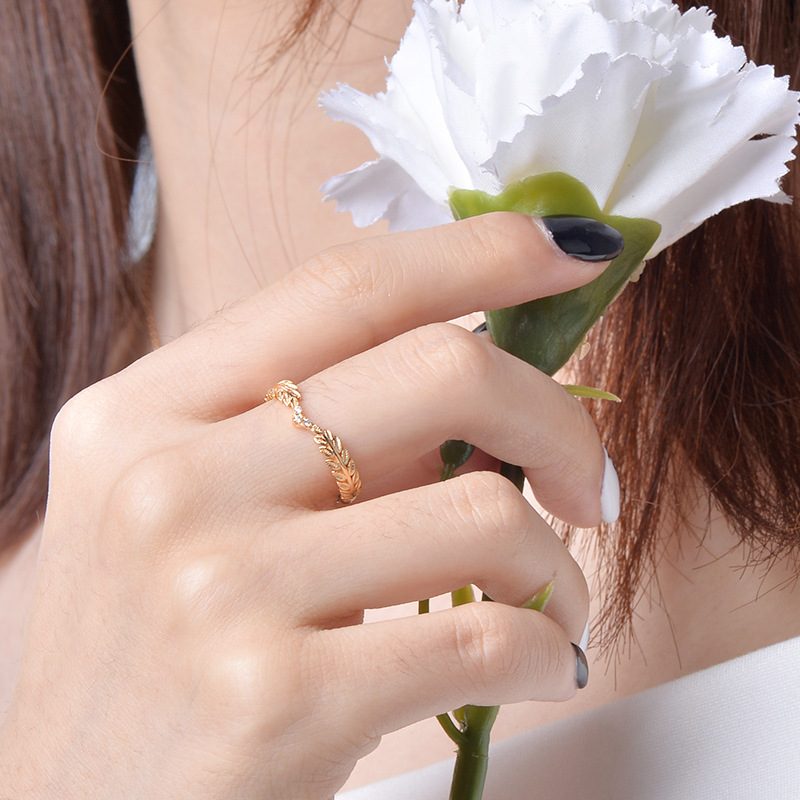 nhẫn bạc nữ mạ vàng đính đá cz cây ô liu nhẫn bạc nữ mạ vàng đính đá cz cây ô liu