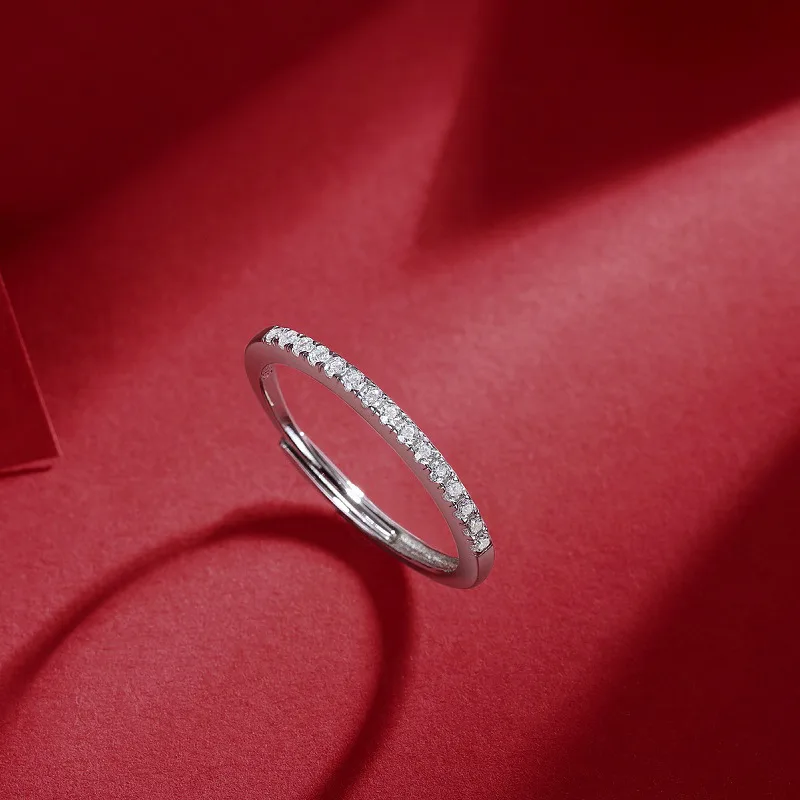 nhẫn bạc nữ dạng mảnh đính kim cương moissanite cleopatra nhẫn bạc nữ dạng mảnh đính kim cương moissanite cleopatra