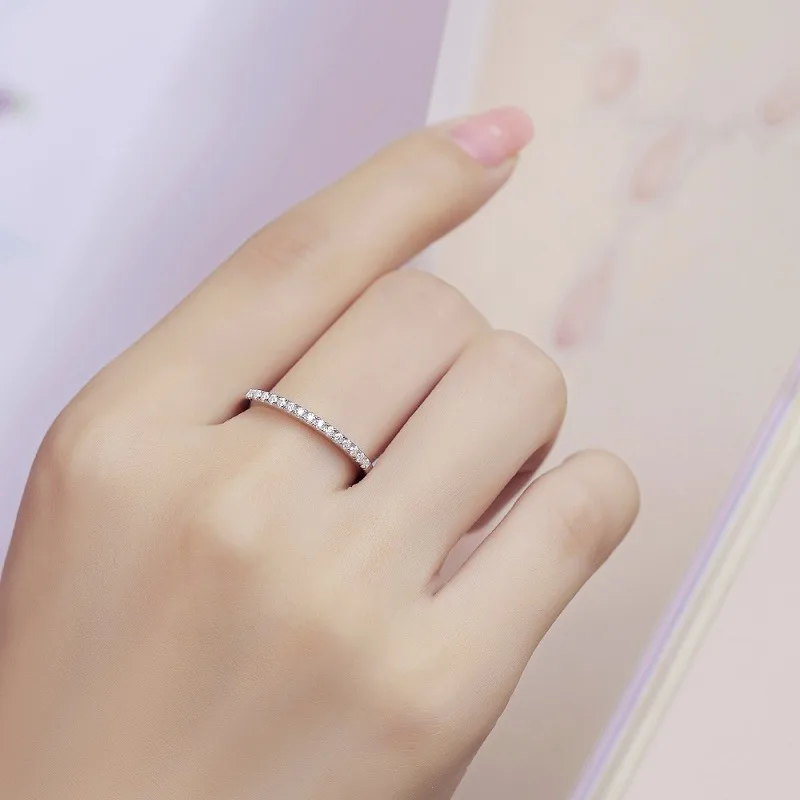nhẫn bạc nữ dạng mảnh đính kim cương moissanite cleopatra nhẫn bạc nữ dạng mảnh đính kim cương moissanite cleopatra