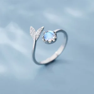 nhẫn bạc nữ đính pha lê aurora cá xinh xắn