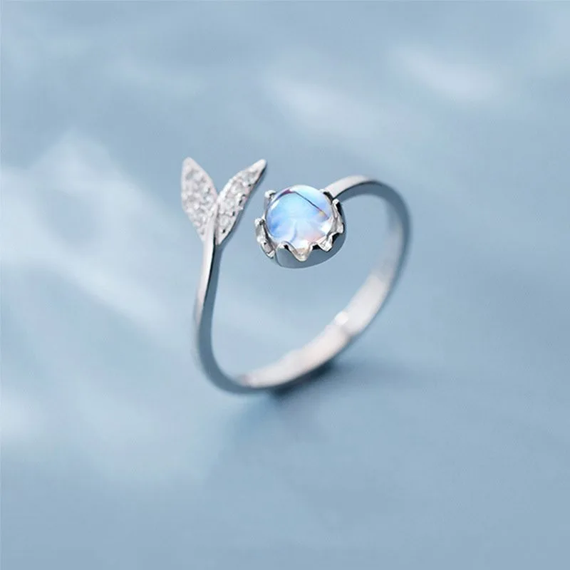 nhẫn bạc nữ đính pha lê aurora cá xinh xắn nhẫn bạc nữ đính pha lê aurora cá xinh xắn