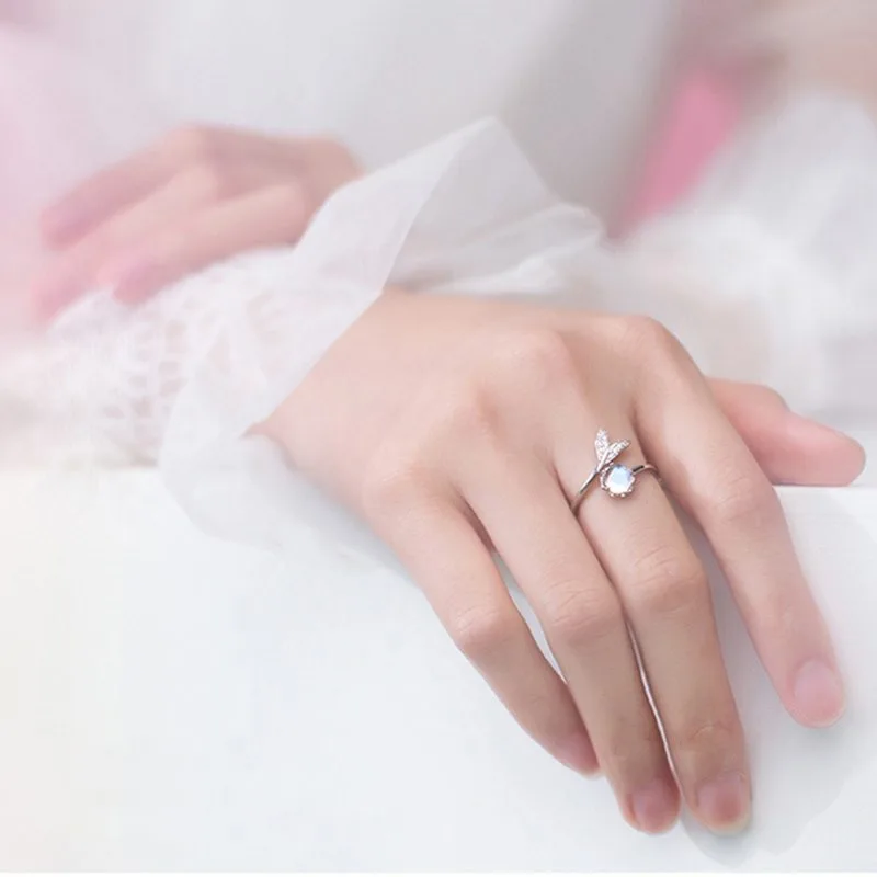 nhẫn bạc nữ đính pha lê aurora cá xinh xắn nhẫn bạc nữ đính pha lê aurora cá xinh xắn