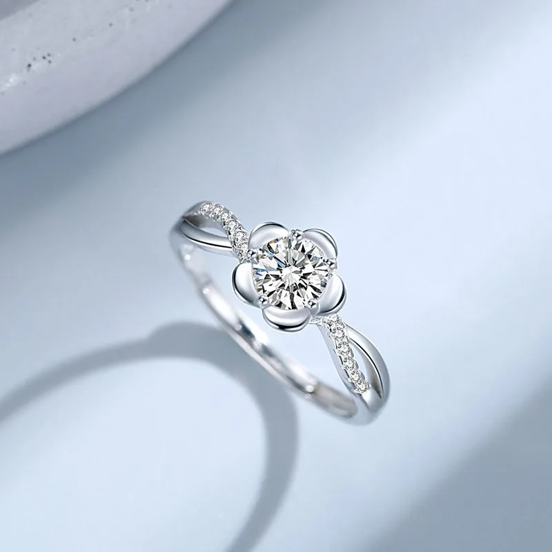 nhẫn bạc nữ đính đá cz hình bông hoa đào nhẫn bạc nữ đính đá cz hình bông hoa đào