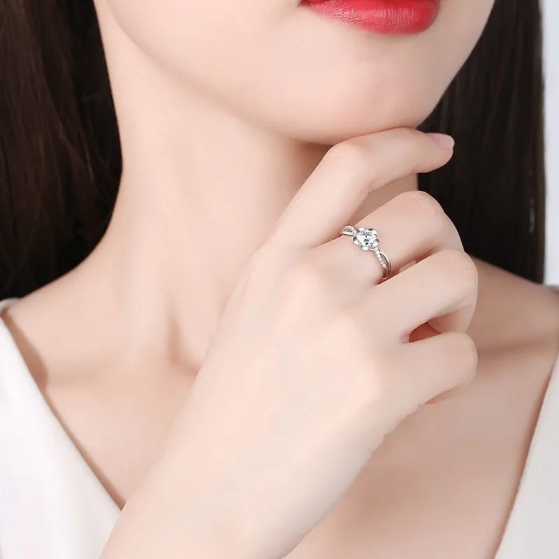 nhẫn bạc nữ đính đá cz hình bông hoa đào nhẫn bạc nữ đính đá cz hình bông hoa đào