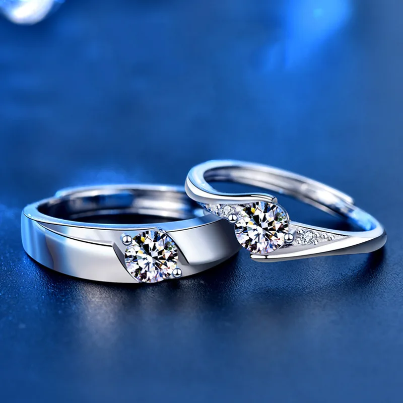 nhẫn cặp đôi bạc đính kim cương moissanite layla nhẫn cặp đôi bạc đính kim cương moissanite layla