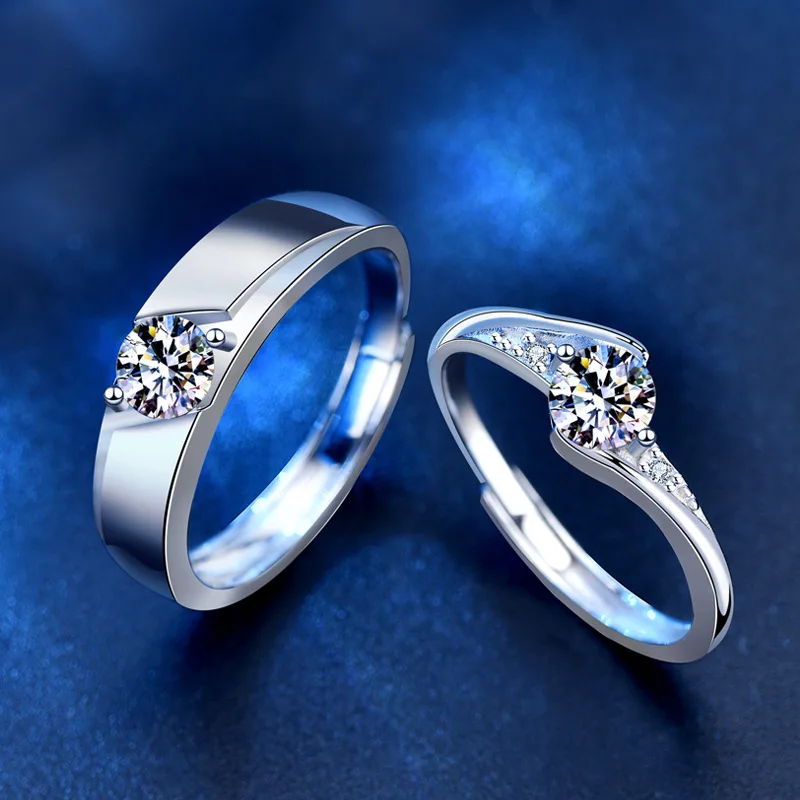nhẫn cặp đôi bạc đính kim cương moissanite layla nhẫn cặp đôi bạc đính kim cương moissanite layla