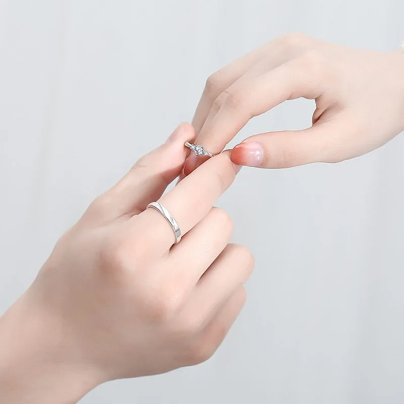 nhẫn đôi bạc đính đá cz all of love nhẫn đôi bạc đính đá cz all of love
